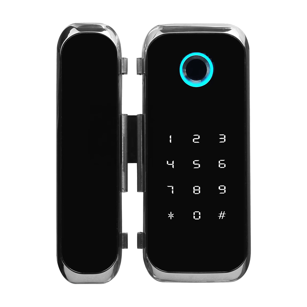Classic smart door lock with fingerprint reader and keypad